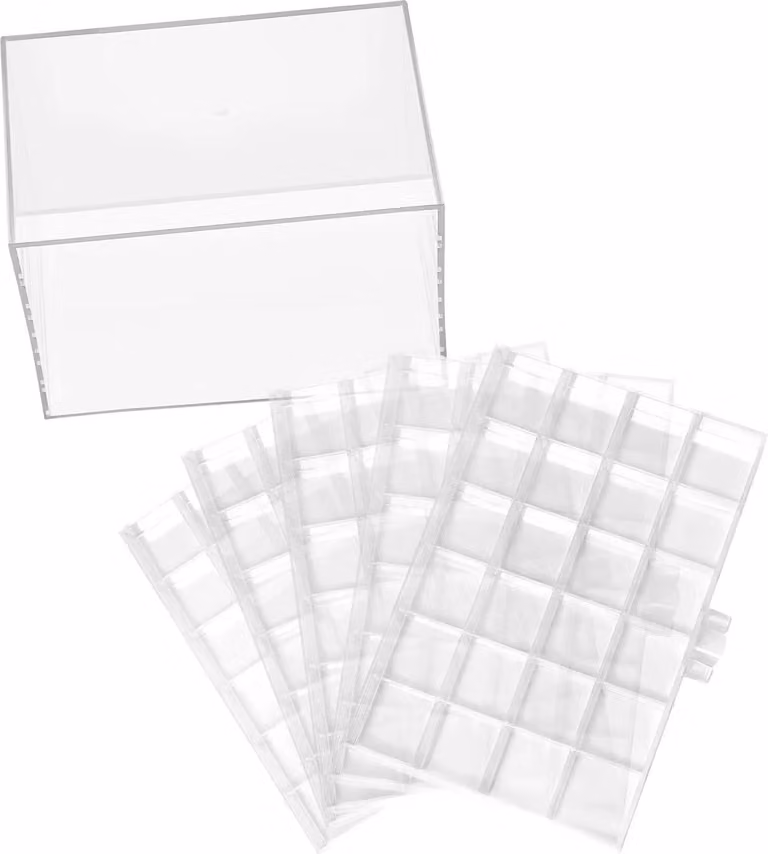 Contenitore per accessori per unghie - Organizer a cassetti a 5 ripiani - 120 scomparti - Acrilico - 21,5 x 14,5 x 15 cm - Trasparente