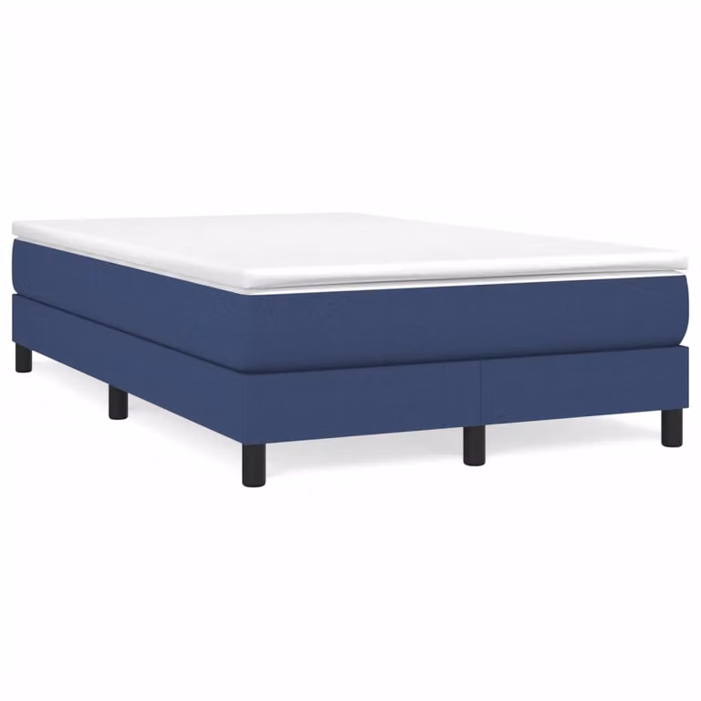 vidaXL Giroletto a Molle con Materasso Blu e Bianco in Tessuto