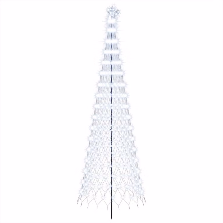 Albero di Natale a LED, 300 cm, 350 LED, luce bianca fredda, struttura in ferro, colore nero