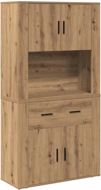 Credenza | Highboard rovere artigianale 80 x 33 x 150 cm Legno multistrato