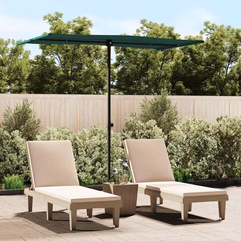 Ombrellone da esterni vidaXL in alluminio e poliestere verde L: 180 cm, P: 110 cm