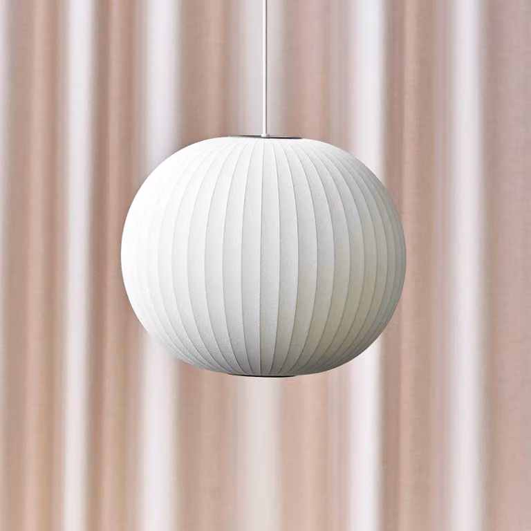 HAY Lampada a sospensione Nelson Ball Bubble, dimmerabile, Bianco / Opale, Soggiorno / Sala da pranzo, Plastica, Design, Lampada a sospensione