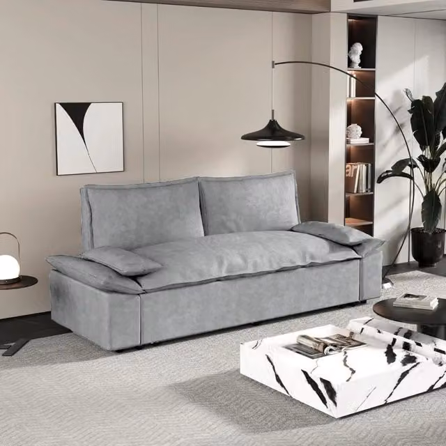 Divano letto Belly 2 posti colore grigio 185x85x85H