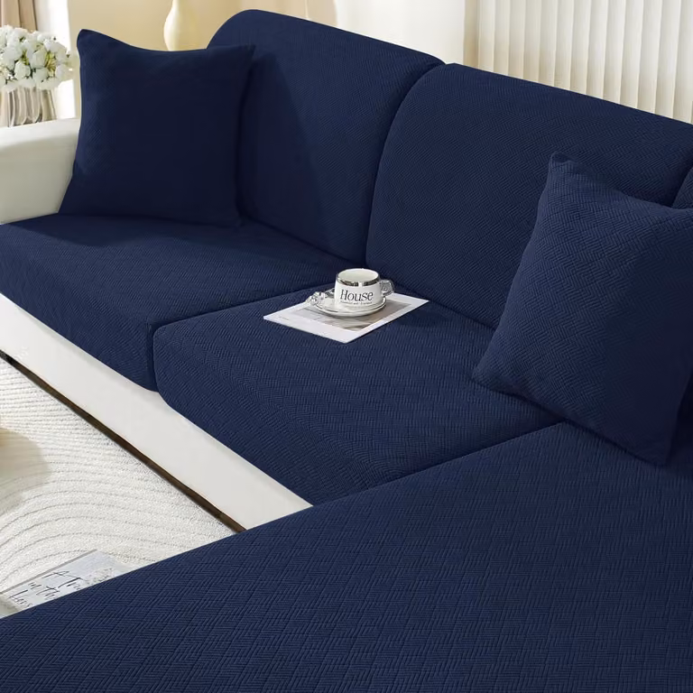 Copertura per cuscino da seduta, elasticizzata, blu scuro, per chaise longue, antiscivolo, lavabile