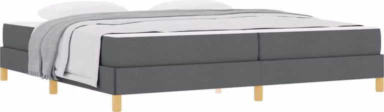 Letto a molle con materasso Grigio scuro 200 x 200 cm Tessuto