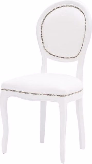 Set di 2 sedie shabby chic in legno di faggio e ecopelle bianca Mobili 2G L/P/H: 50 x 47 x 100 cm
