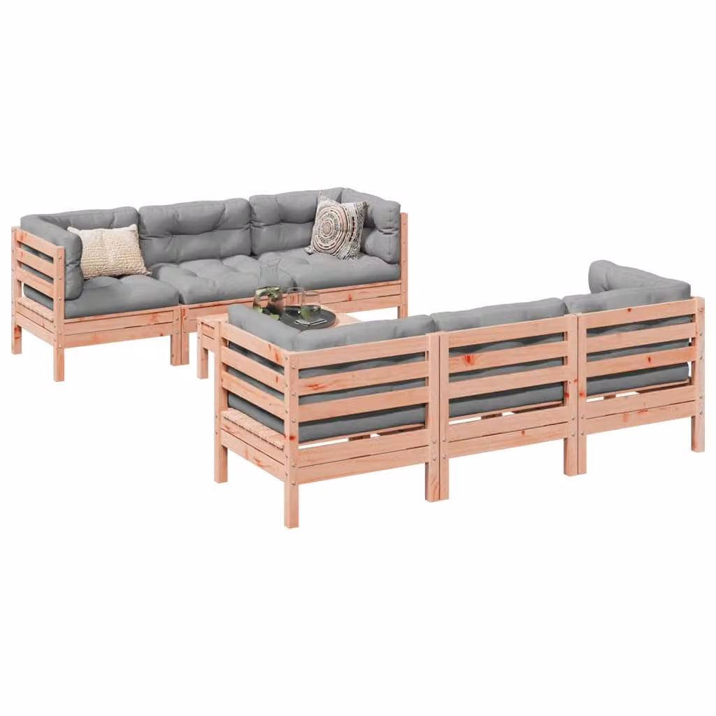 Maison Exclusive - Set da giardino composto da 7 pezzi con cuscini, in legno massello di douglasia