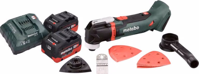 Multitool a batteria Metabo MT 18 LTX 18 V OIS / Starlock + 2 batterie LiHD da 5,5 Ah + caricabatterie