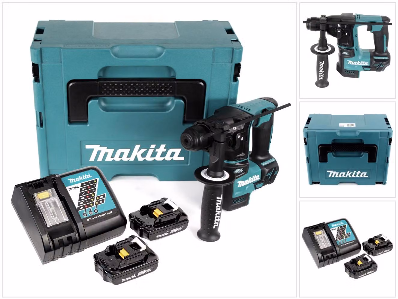 Makita DHR 171 RAJ trapano a percussione a batteria 18 V 1,20 J SDS Plus Brushless + 2x batteria ricaricabile 2,0 Ah + caricabatterie + Makpac