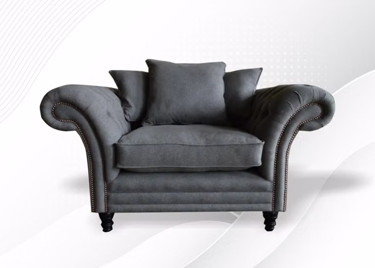 Chesterfield 1 Sitzer Couch Polster Sitz Textil Stoff Leder Couchen Sofas Sofa