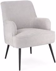 Poltrona lounge moderna Yes Everyday in tessuto grigio con braccioli e struttura in metallo e plastica
