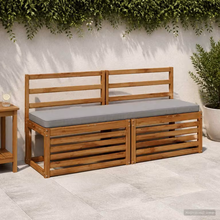 Cuscino per panchina vidaXL VUGHT in poliestere grigio con rivestimento rimovibile e resistente ai raggi UV