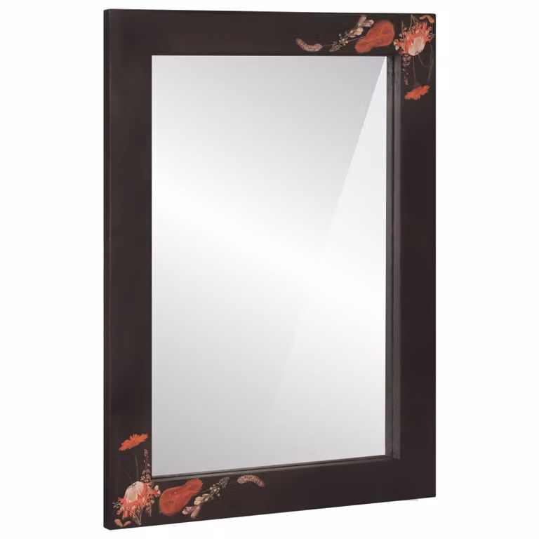 Specchio da parete moderno con decoro floreale vidaXL, Multicolore, L: 70 cm, H: 50 cm, P: 1 cm