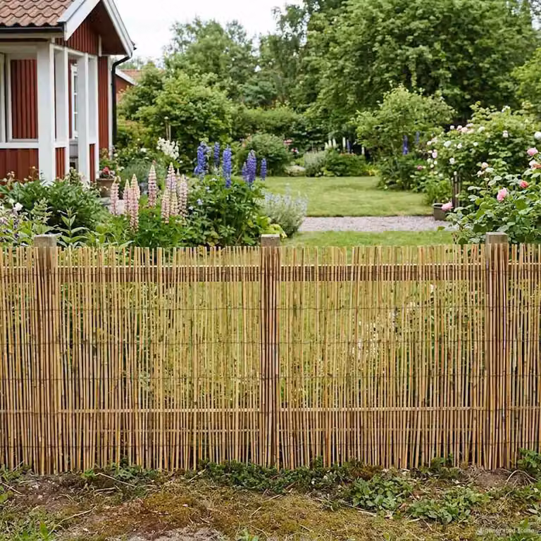Recinzione per Giardino Carbonizzato 400 x 100 cm Giunco