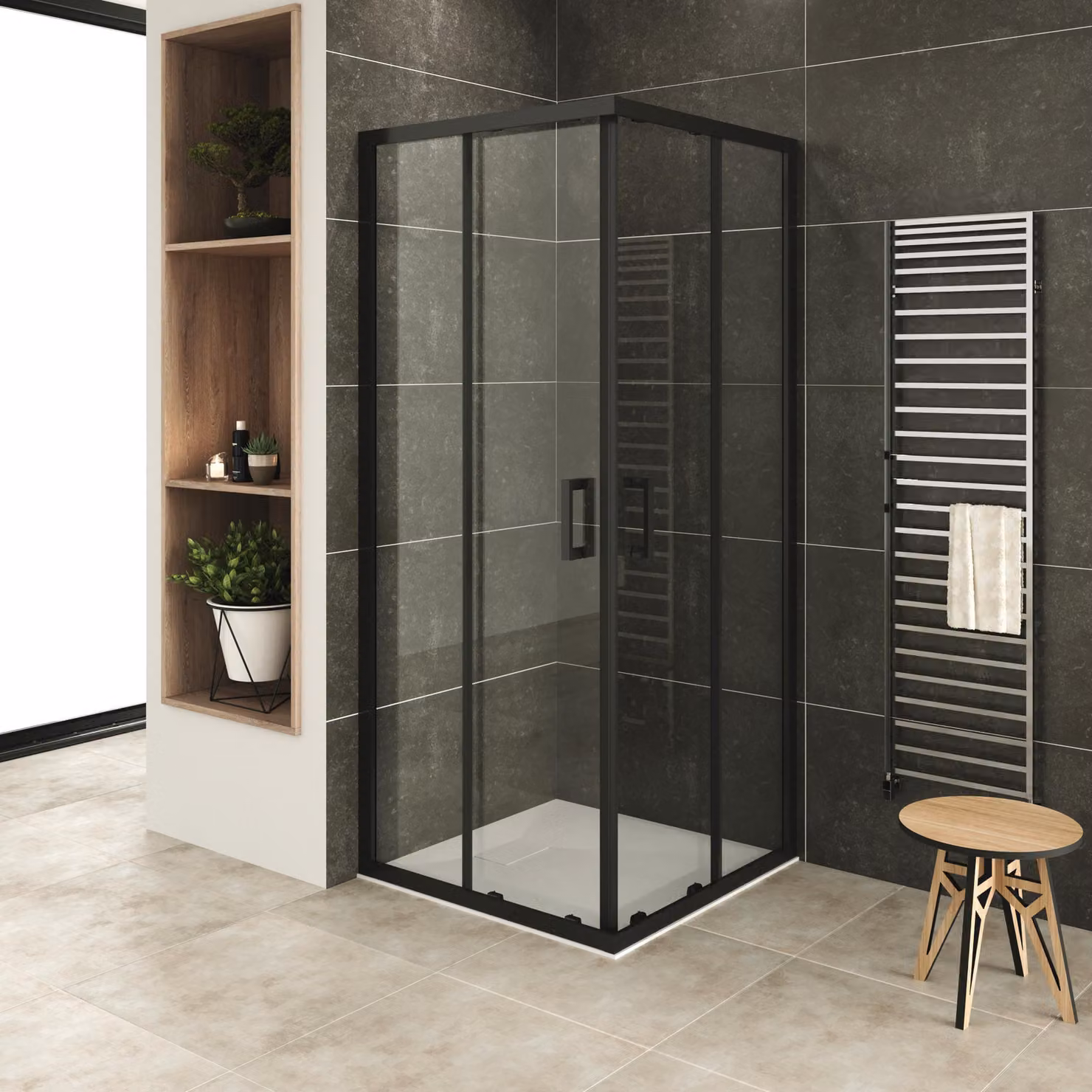 cabina doccia i-flair ad ante scorrevoli 80x90x180 cm in vetro di sicurezza trasparente da 6 mm - DK79