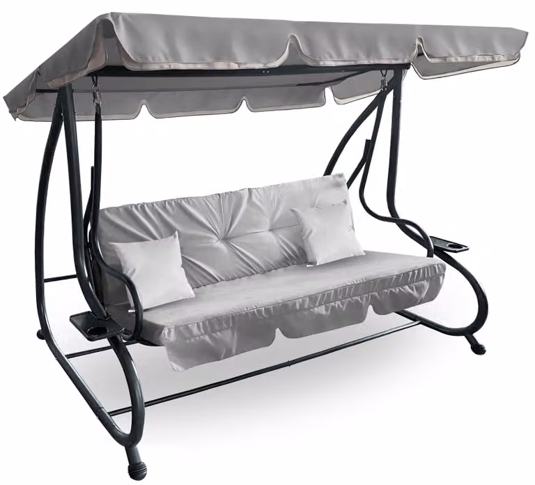 Aga Altalena da giardino 2 in 1 GRANDLUX XXL Grigio chiaro