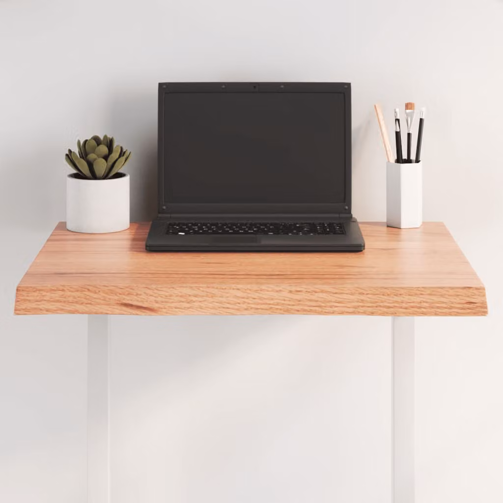 Piano Tavolo Quadrato in Legno di Rovere con Bordo Naturale vidaXL, Colore Marrone, L 60 cm x P 60 cm x H 28,8 cm