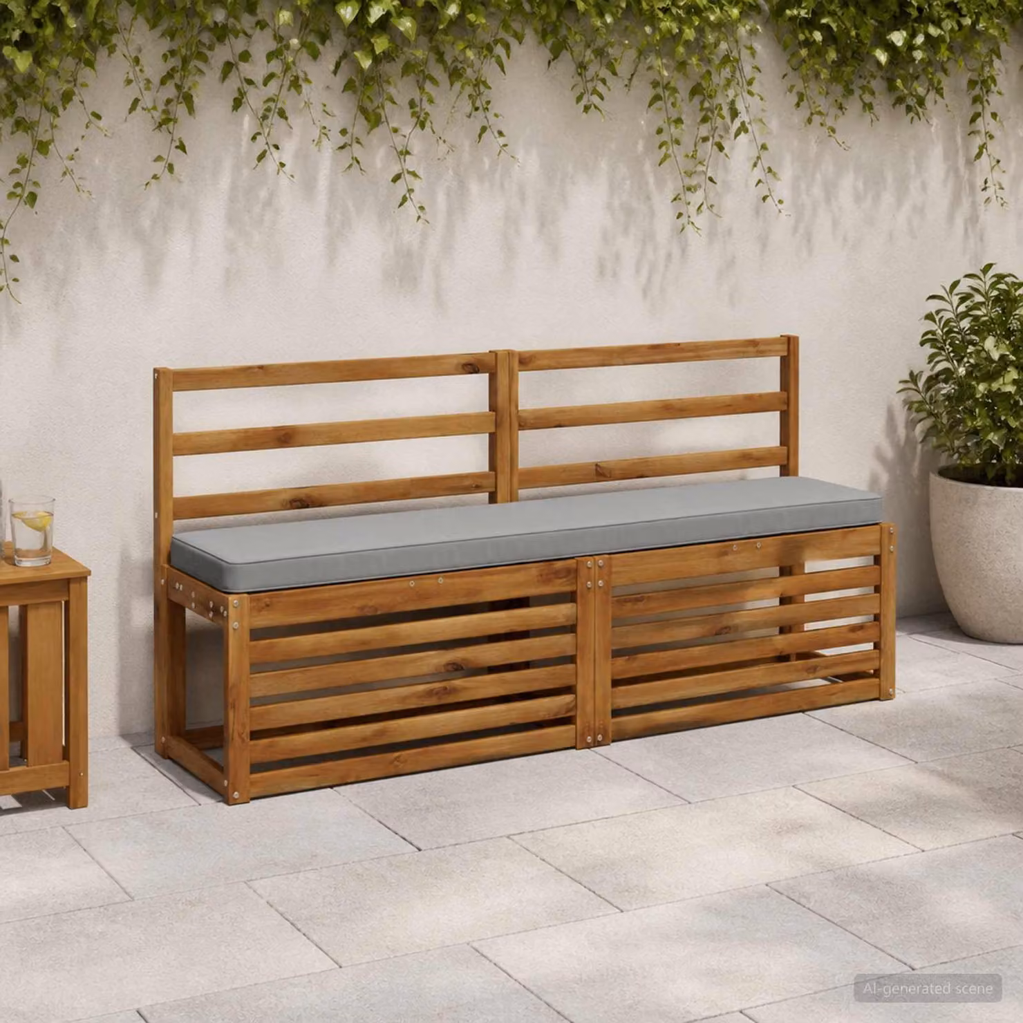 Cuscino per Panchina vidaXL VUGHT Grigio in Poliestere con Rivestimento Rimovibile e Resistente ai Raggi UV