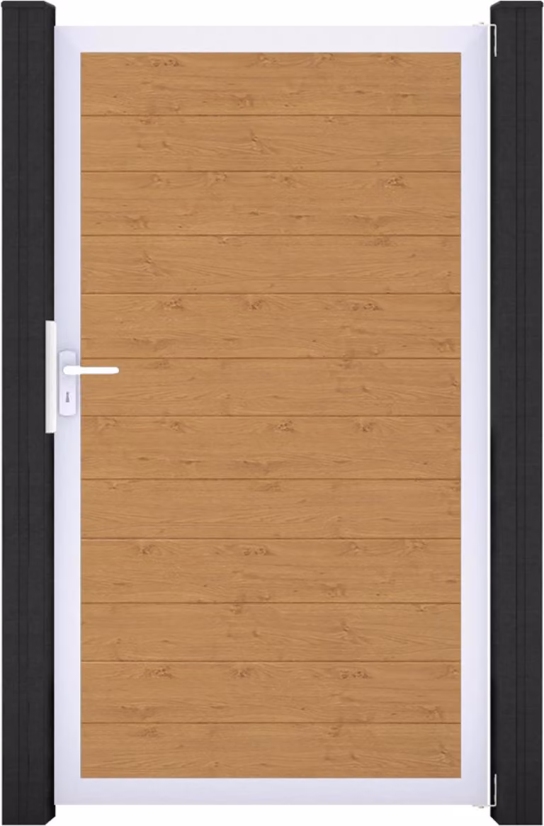GroJa BasicLine sistema ad innesto in PVC stretto porta singola universale con telaio in alluminio asteiche_natur