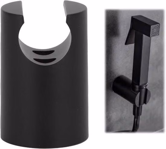 Supporto per doccetta, portadouche da montaggio per bagni (nero)