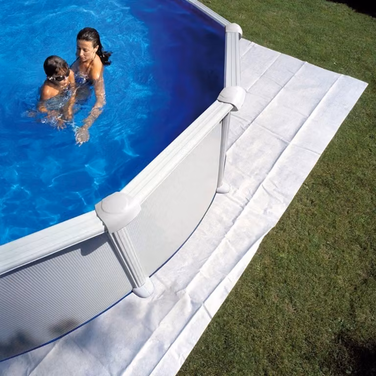 Telo da terra 4m x 4m per piscina Ø4m, spessore 100g/m²