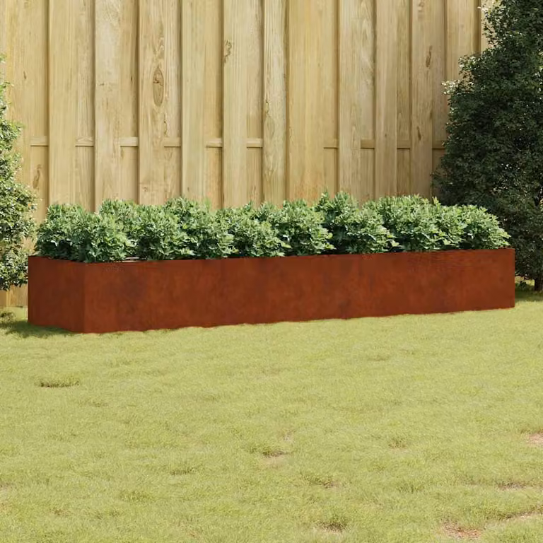 vidaXL Fioriera Rialzata da Giardino in Acciaio Corten Marrone L: 280 cm, P: 80 cm, H: 40 cm