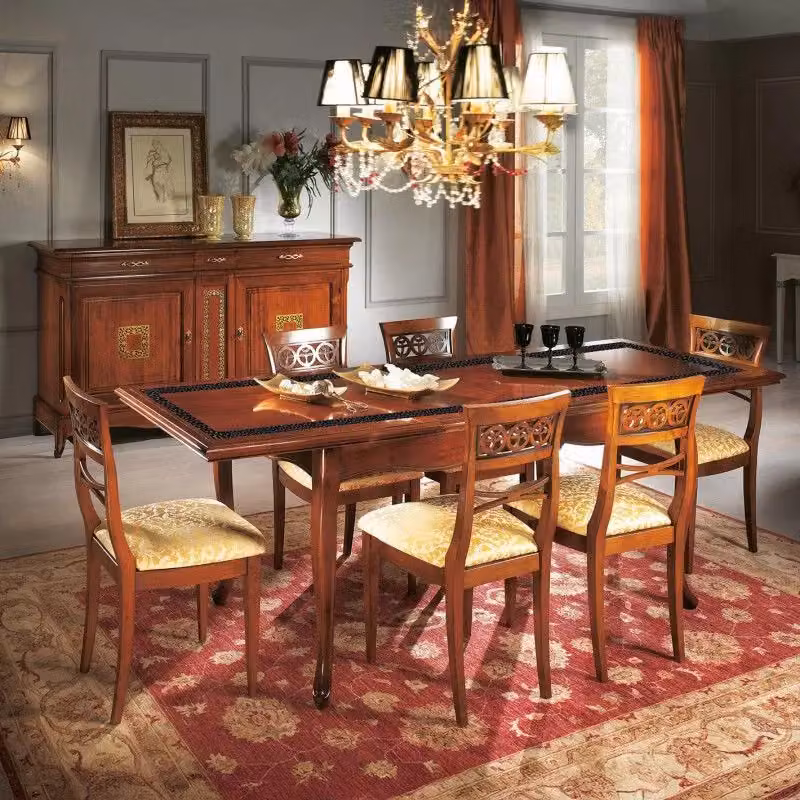 Soggiorno completo classico in legno noce bassano oro Mobili 2G – 2
