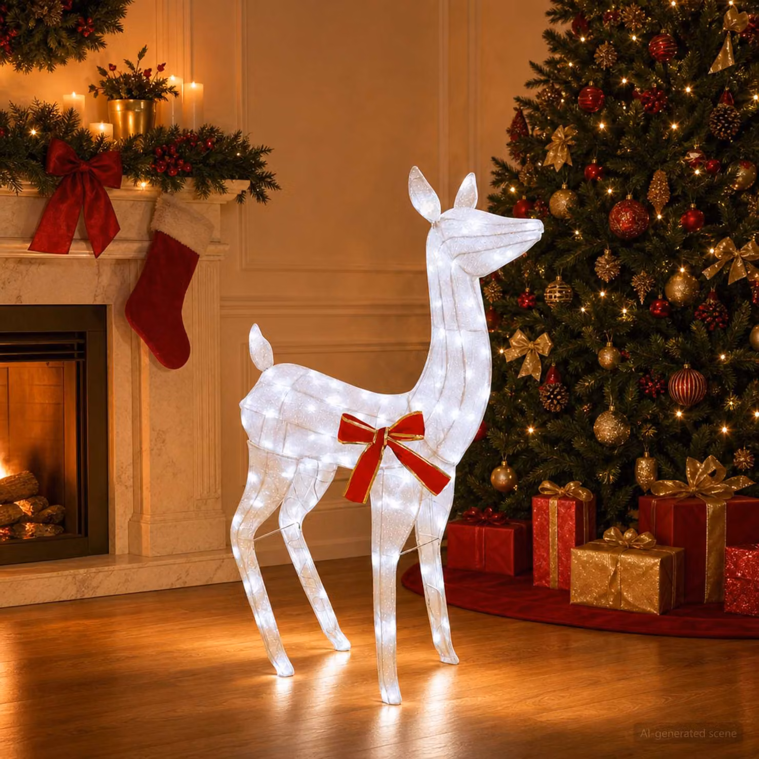 vidaXL Renna di Natale 3D LOVIISA 110 LED Bianco freddo