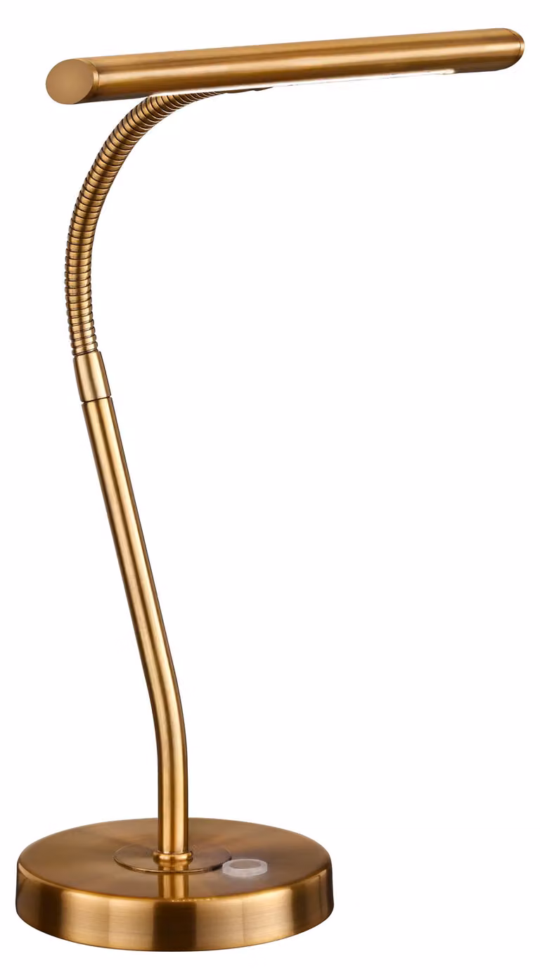 QAZQA - Lampada da tavolo moderna Art Deco in bronzo con LED - Tableau Touch-function Dimmer I Dimmerabile I Soggiorno I Camera da letto I Lampada da comodino - Oblungo in acciaio - Adatto ai LED