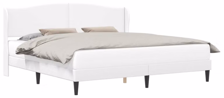 Struttura del letto con testiera Bianco 200 x 200 cm Pelle finta