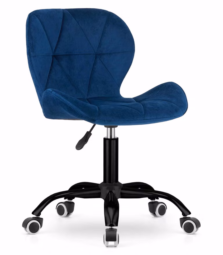 Sedia girevole Valora NOTO in velluto blu navy | Sedia girevole con rivestimento in morbido velluto blu navy