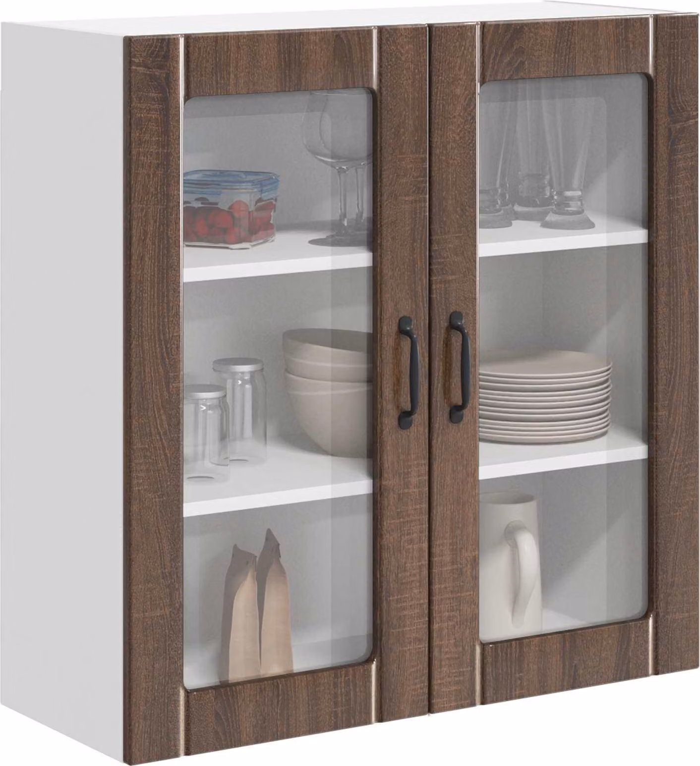 Mobile in vetro da parete LUCCA Rovere Marrone 80 x 31 x 80 cm