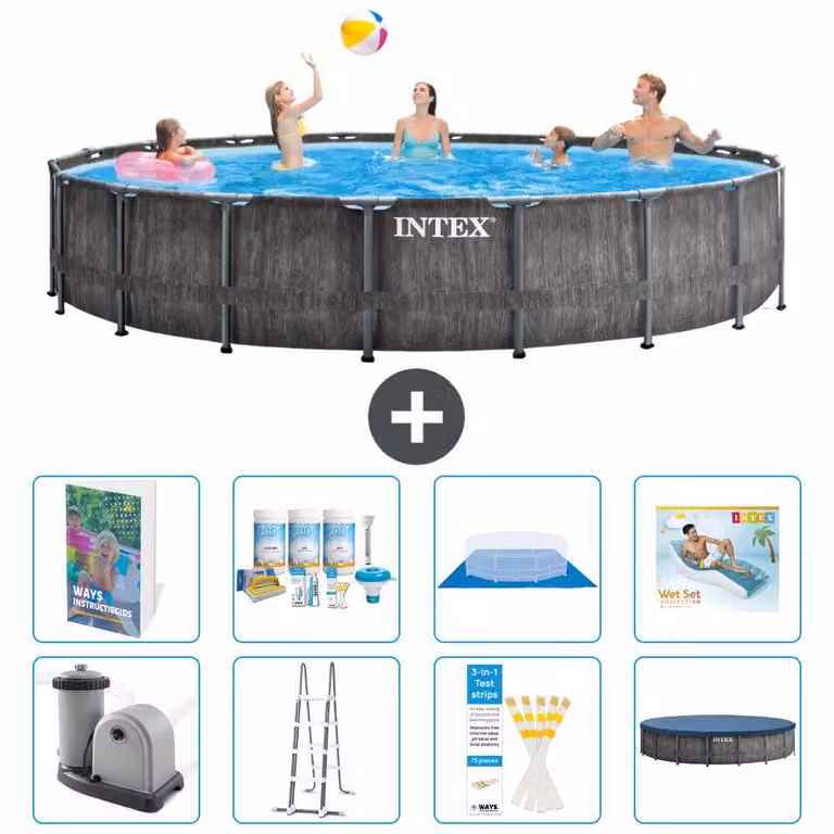 Struttura per piscina a forma di prisma - 549x122 cm - composta da 7 elementi - modello S683
