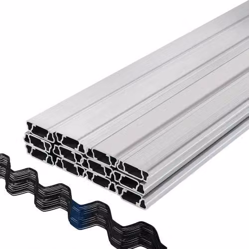 Set di 40 cavi a molla rivestiti in PE da 2 metri e canali a U in lega di alluminio VEVOR colore argento per serra con pellicola in plastica