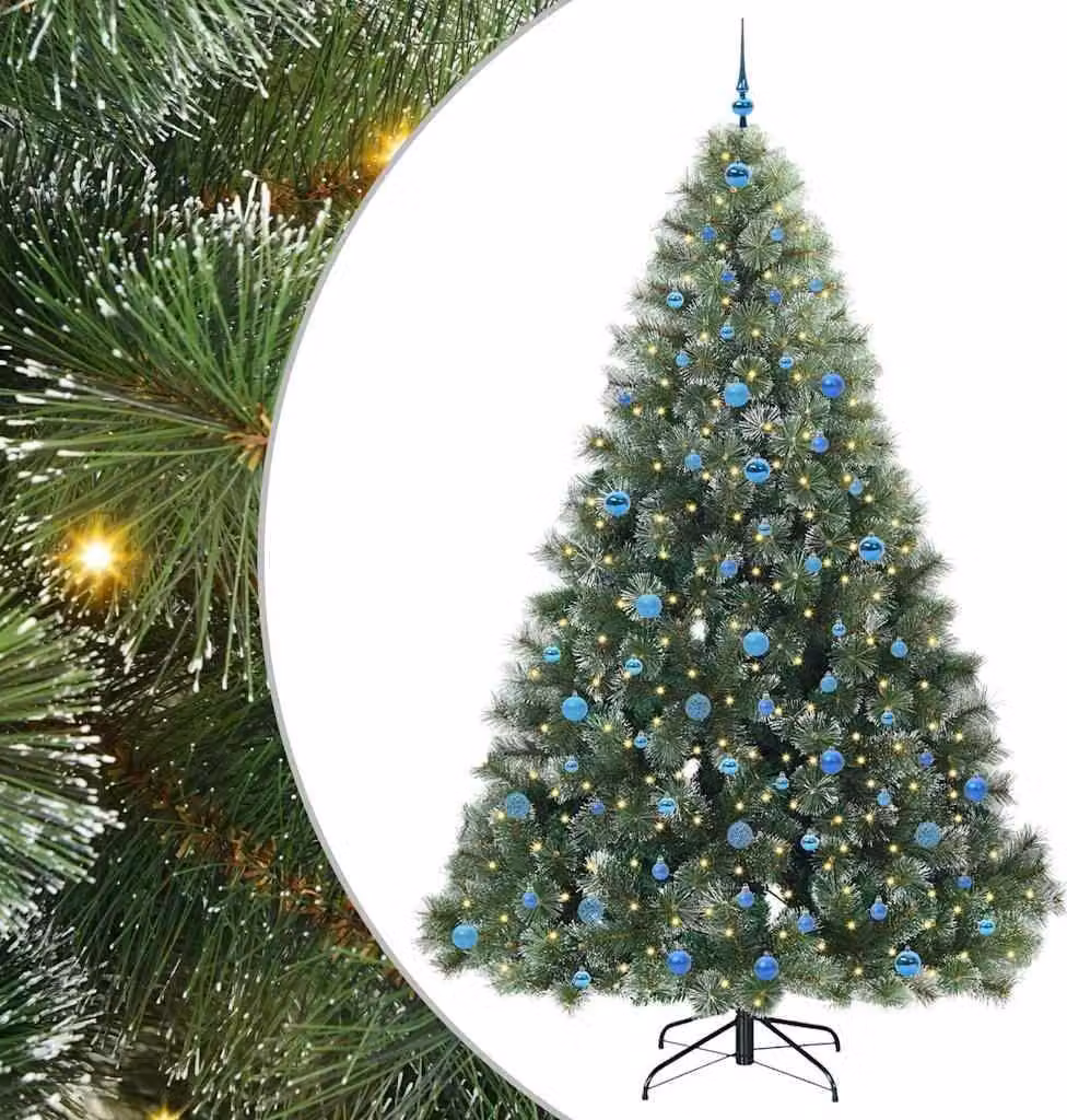 Albero di Natale artificiale con 300 LED Verde 240 cm PE e PVC