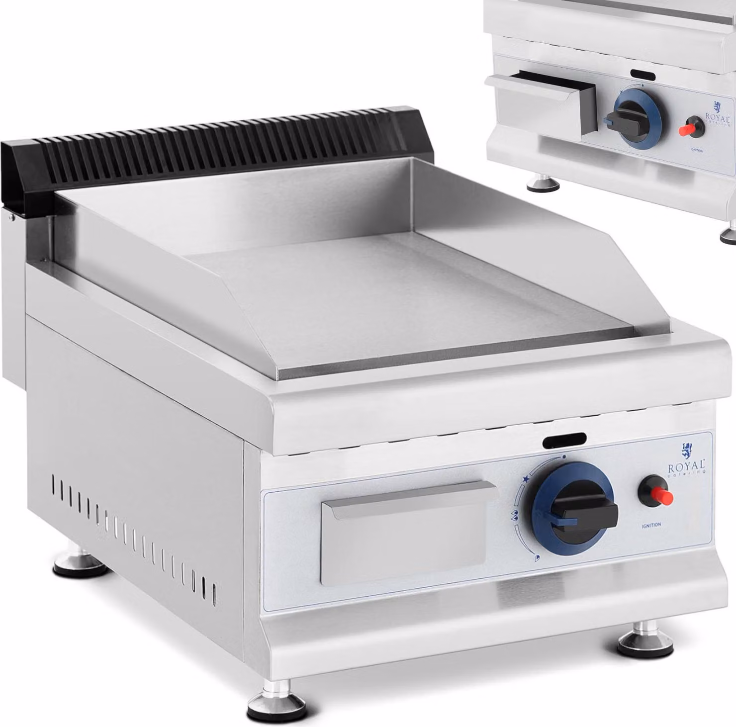 Expondo Royal Catering Barbecue a gas - 35 x 40 cm - liscio - 3.000 W - Propano/Butano - 0,05 bar