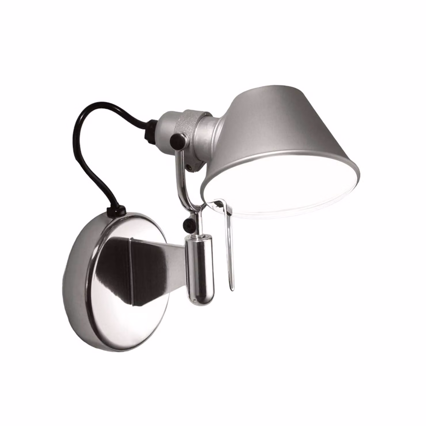Artemide Applique da parete di design Tolomeo Micro Faretto, Alluminio / Grigio / Zincato, Soggiorno / Sala da pranzo, Alluminio, Design, Applique