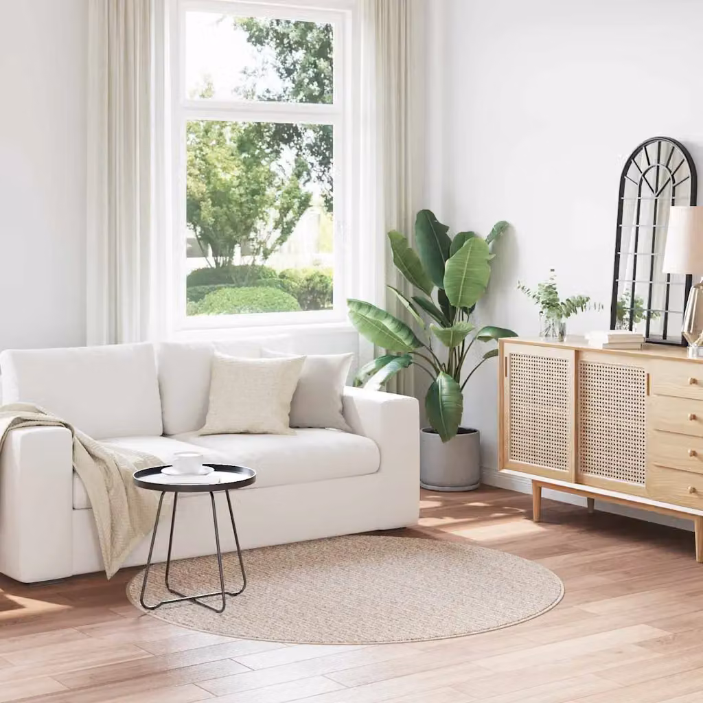 Tappeto Shaggy vidaXL Antiscivolo e Lavabile in Polipropilene, Colore Beige, L 160 x L 160 cm