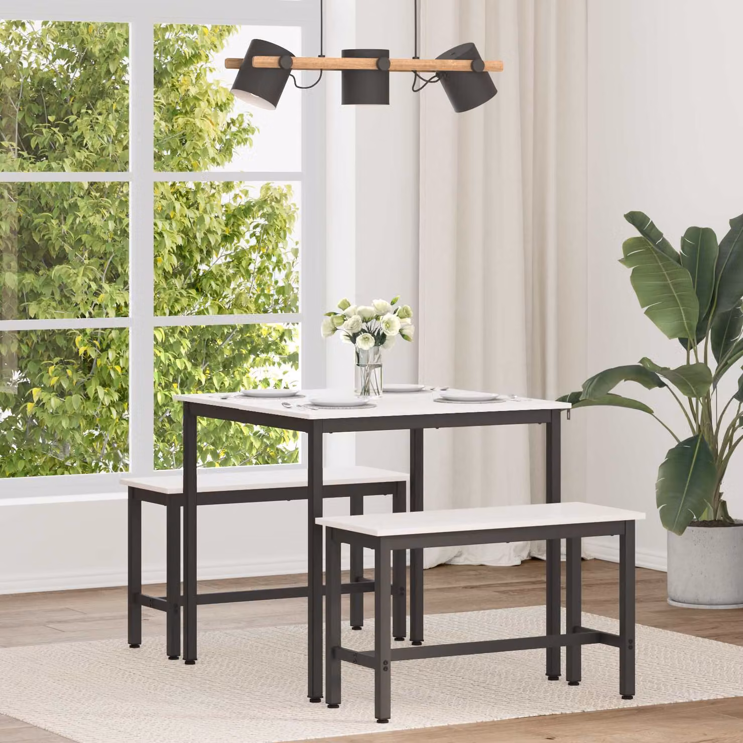 vidaXL Tavolo da pranzo moderno in pino massello bianco L 80 cm x P 80 cm x H 75 cm