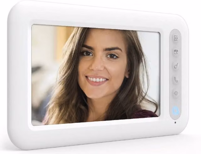 Videocitofono Avidsen con monitor a colori da 7 pollici, montaggio a parete, bianco