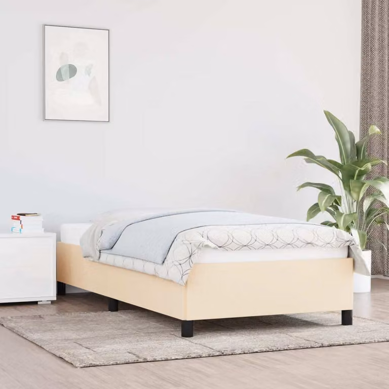 The Living Store struttura letto crema 80x200 cm in tessuto