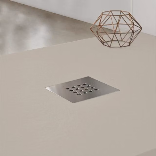 Piatto doccia effetto pietra 80x100 Tortora marmoresina pieno Piletta inclusa