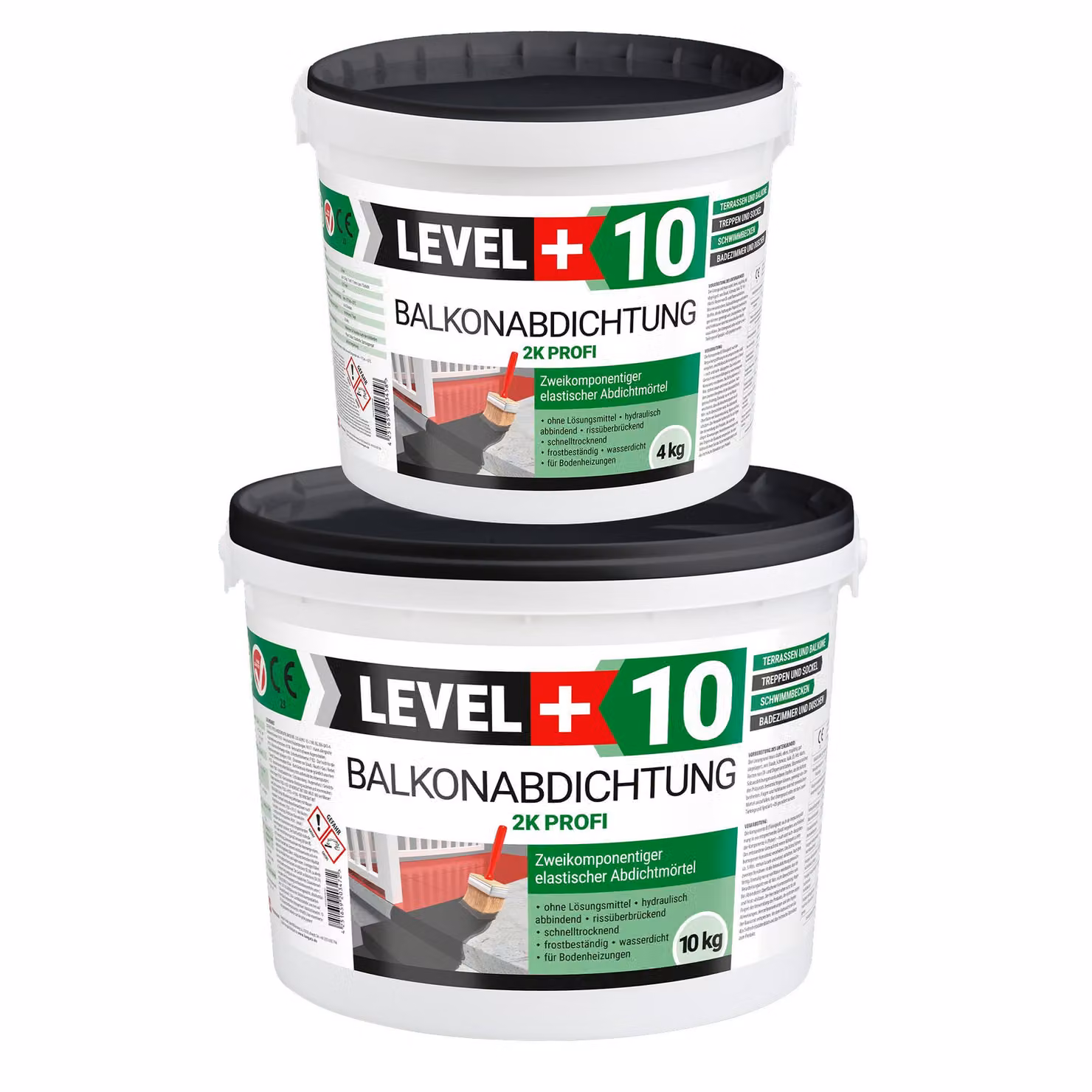 Impermeabilizzazione balconi 2K, 14 kg, terrazze, balconi, cantine, docce, bagni, piscine, malte impermeabilizzanti, impermeabilizzazione RM10