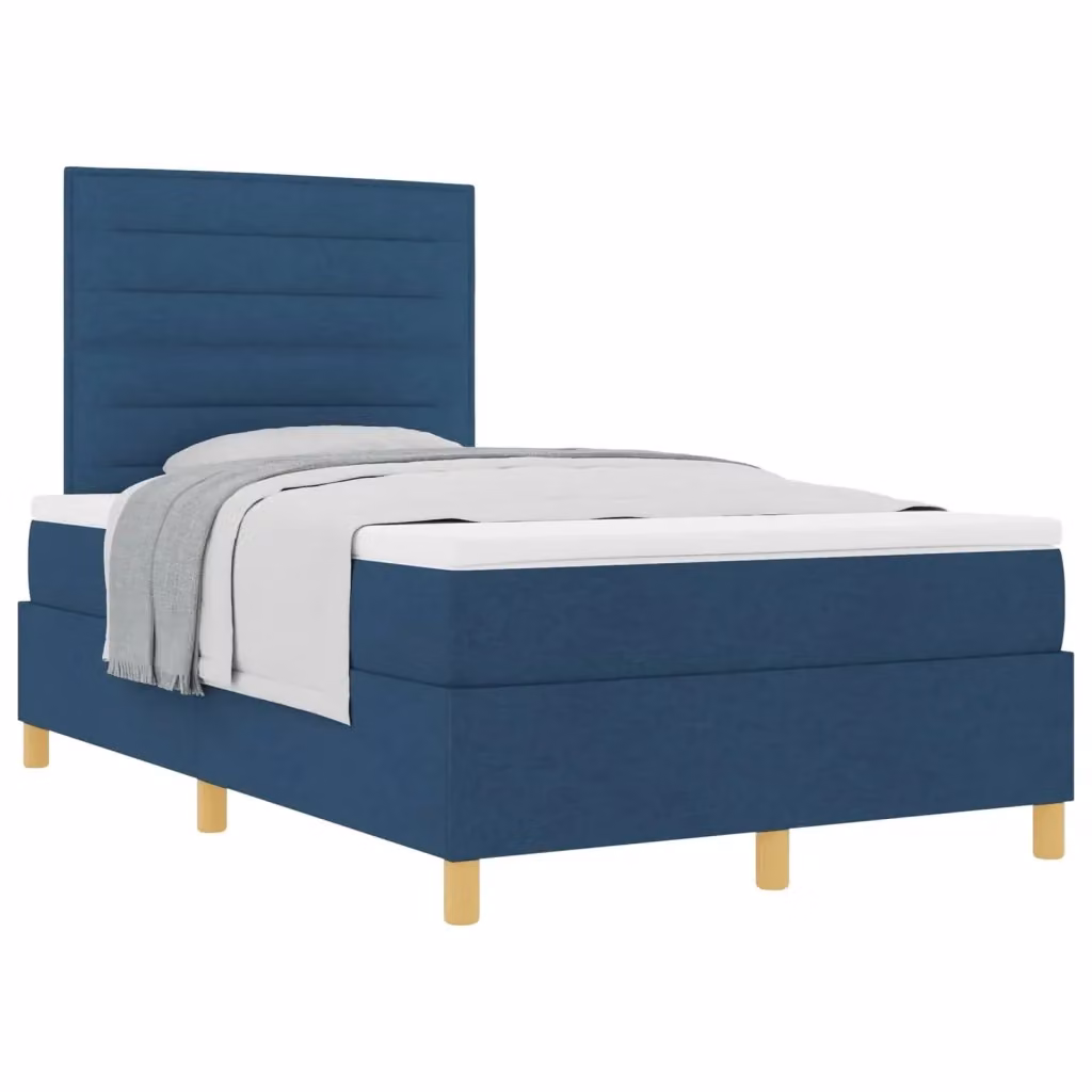 Letto moderno con materasso a molle insacchettate vidaXL in tessuto blu L/P: 120 x 200 cm – 2