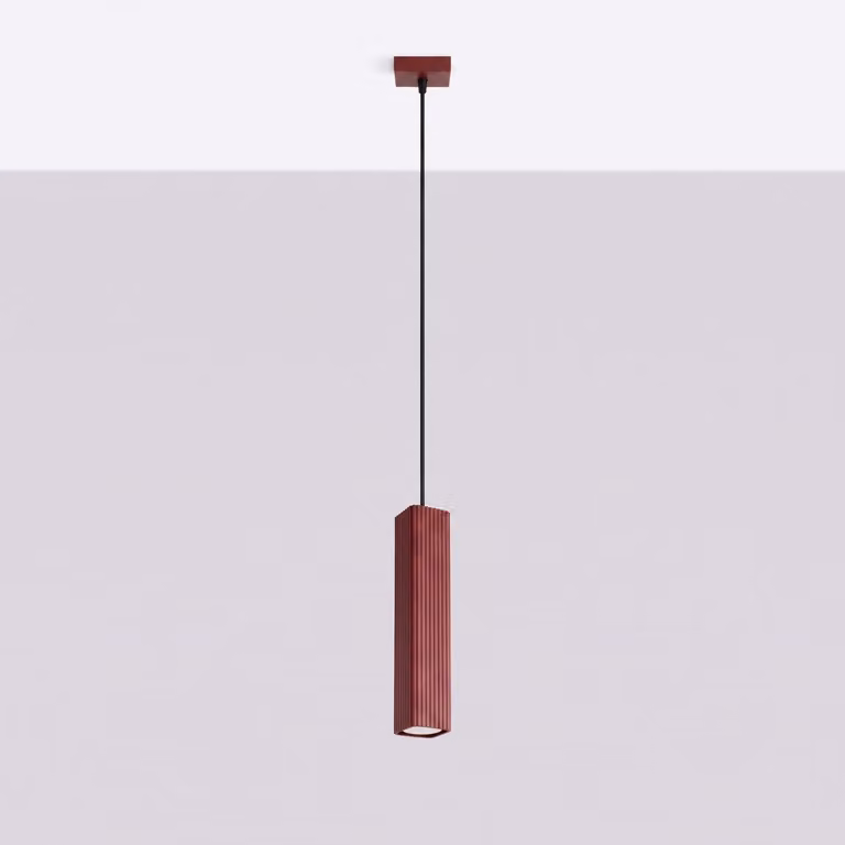 Lampada a sospensione RAYO 1 bordeaux 1xGU10 10W alluminio 118x8x8cm Sollux Lighting