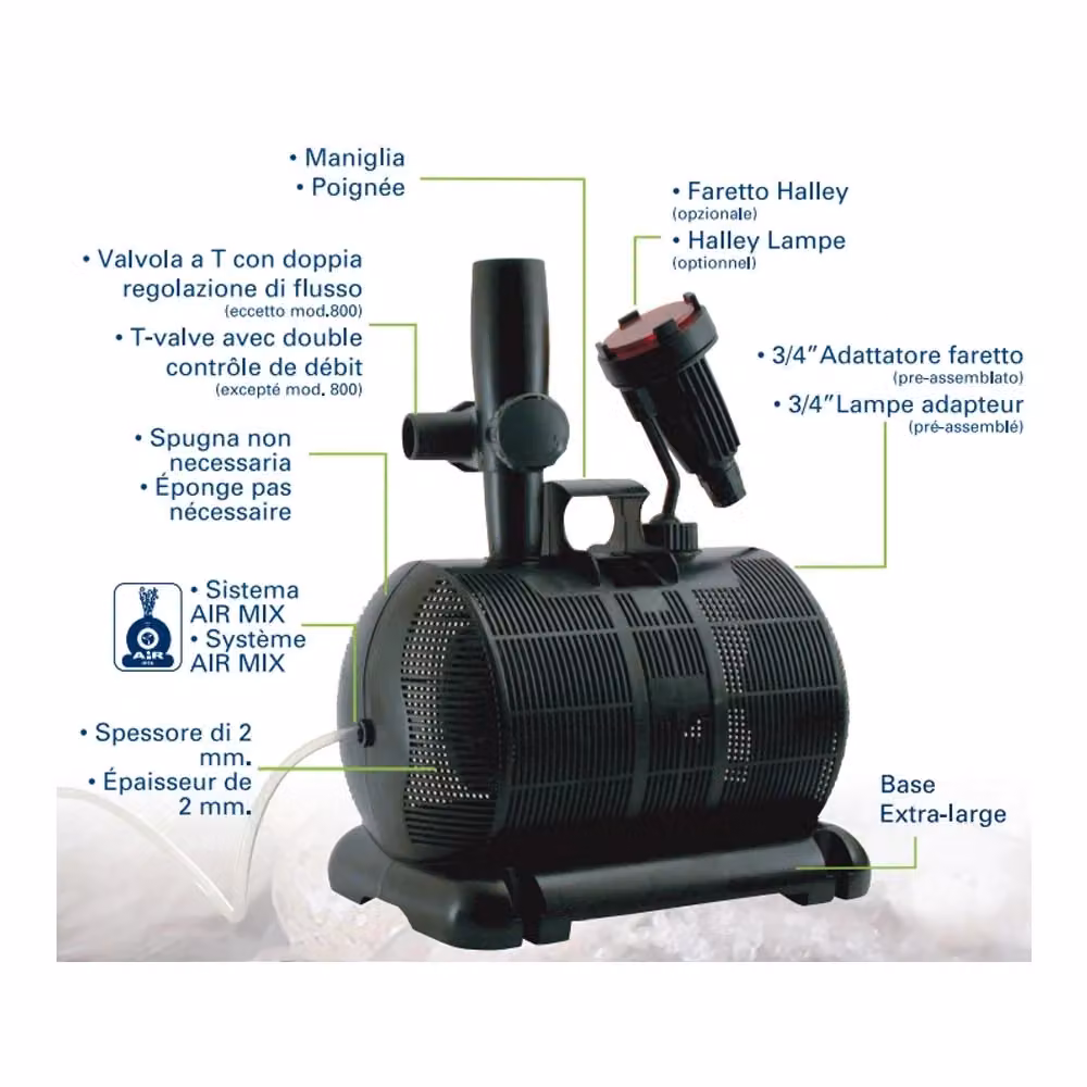 Pompa per laghetto e fontane Sicce Aqua 3 da 2500 litri/h colore nero – 2