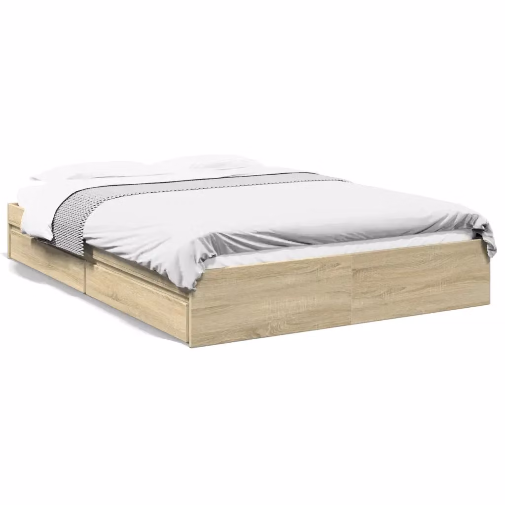 vidaXL Giroletto con Cassetti in Legno Multistrato Rovere, L 160 x P 200 cm – 2