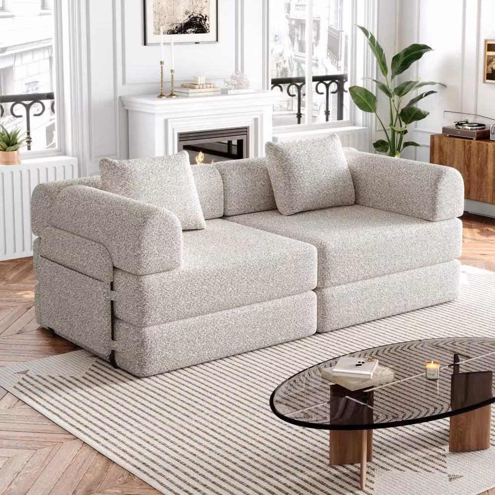 Divano letto 2 in 1 - Divano trasformabile in letto - Divano letto - Piccolo divano letto - Divano a scomparsa - Design salvaspazio - Struttura in metallo robusta