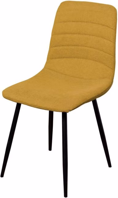 Set di 4 Sedie Livia In Tessuto Senape Gambe Nere Dimensione : 45x52 5x88 Cm