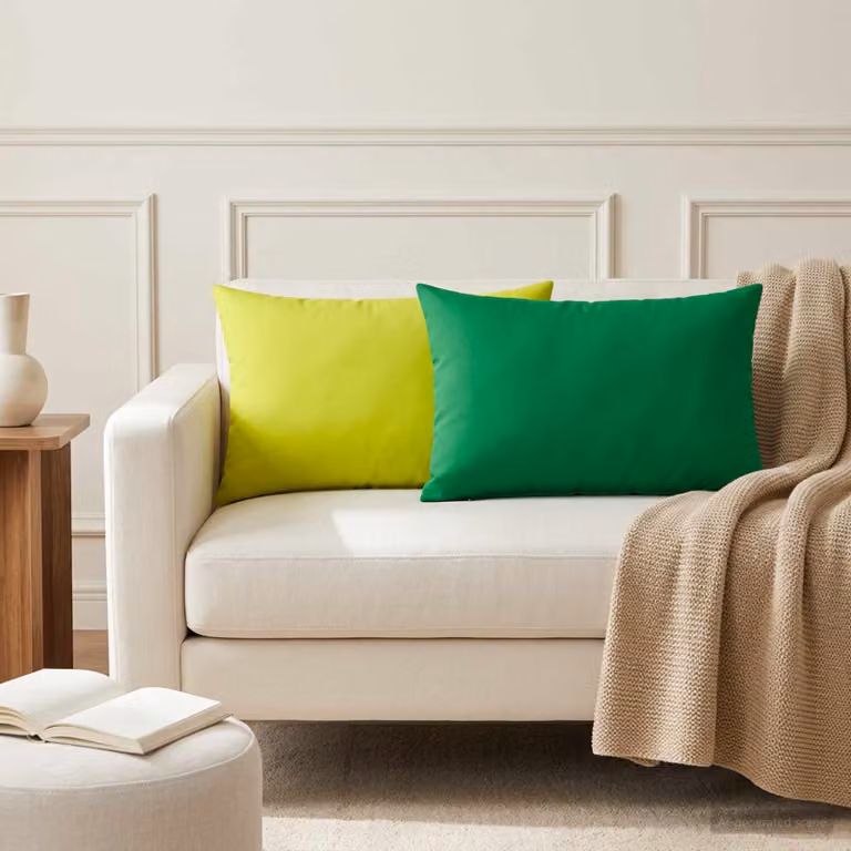 vidaXL Cuscino con cuscino HEERLEN 2 pz Verde Poliestere